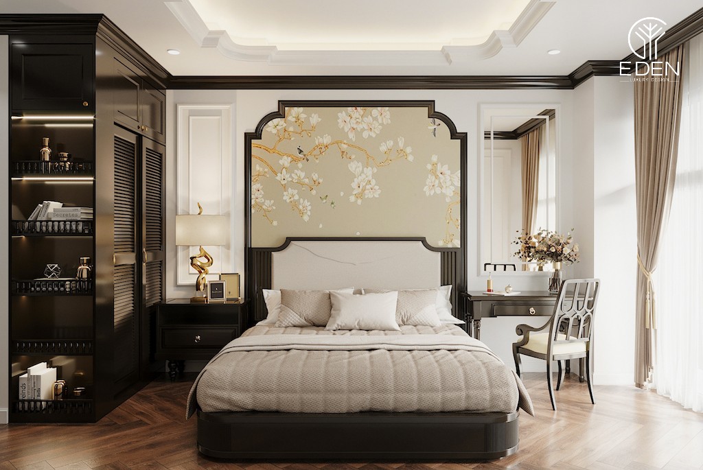 Mẫu thiết kế nội thất phòng ngủ mang phong cách kiến trúc Indochine