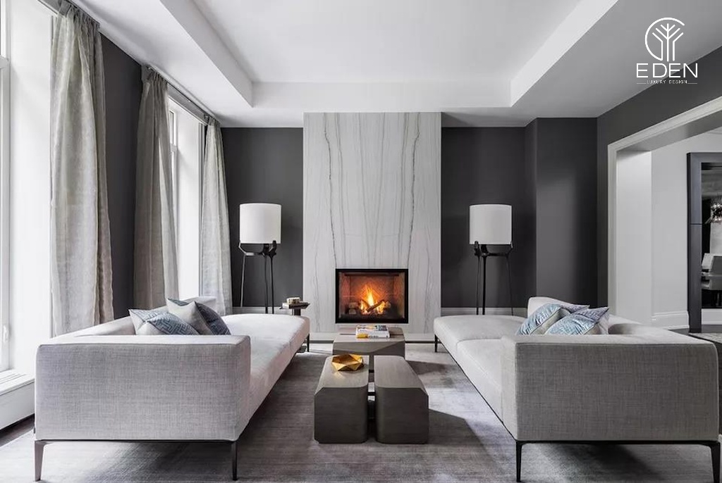 Bộ sofa tone xám mang phong cách nội thất hiện đại
