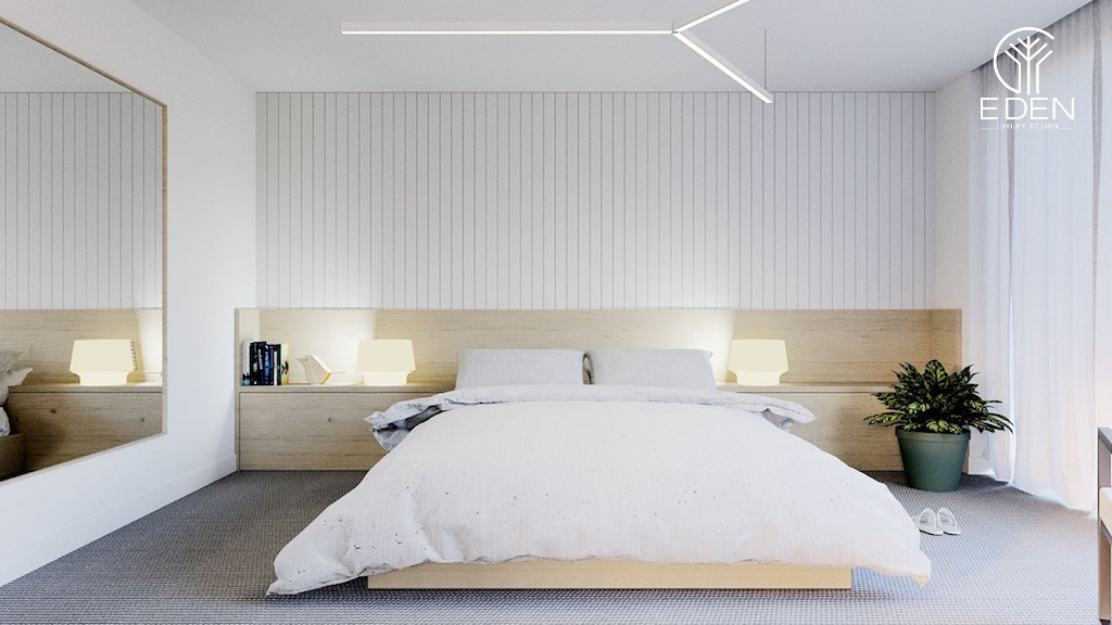 Phong cách tối giản đề cao tính chất vốn có của phòng ngủ và không sử dụng quá nhiều trang trí