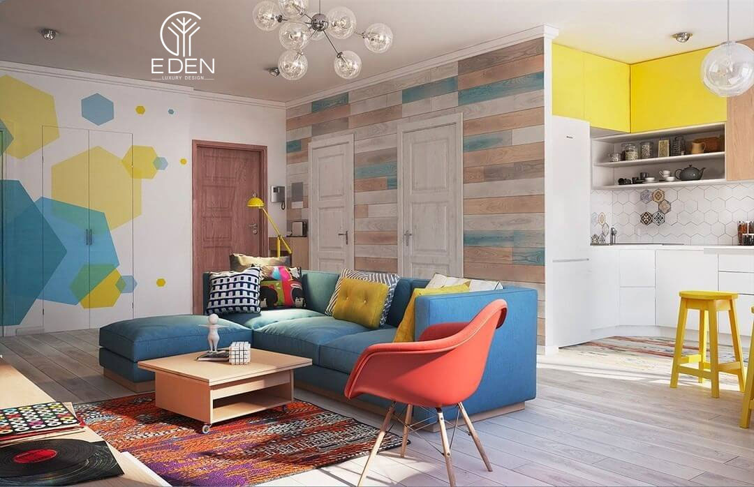 Thiết kế nội thất theo phong cách color block mẫu 2