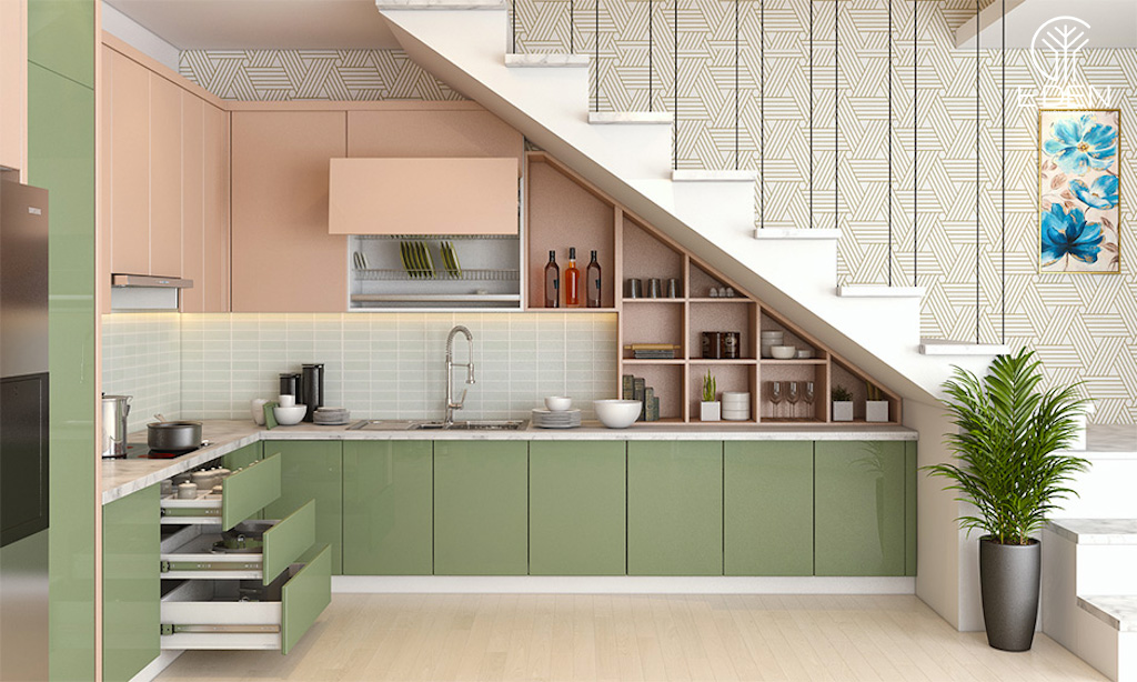 Tận dụng tối đa không gian trong nhà để có thể tạo nên căn bếp yêu thích cho mình là điều dễ dàng