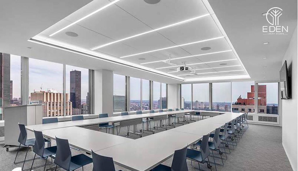 Không gian phòng họp kết hợp với cửa sổ sẽ tạo nên một không khí thoải mái và dễ chịu