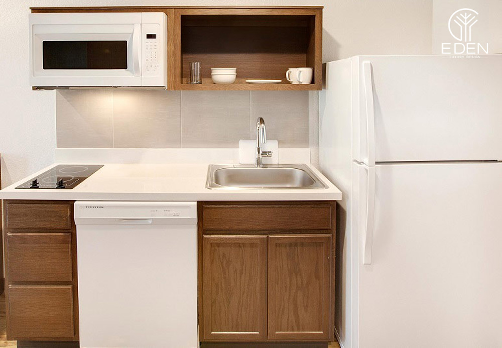 Thiết kế hiện đại cho không gian căn bếp dù cho nhưng vẫn giữ được nét sang trọng