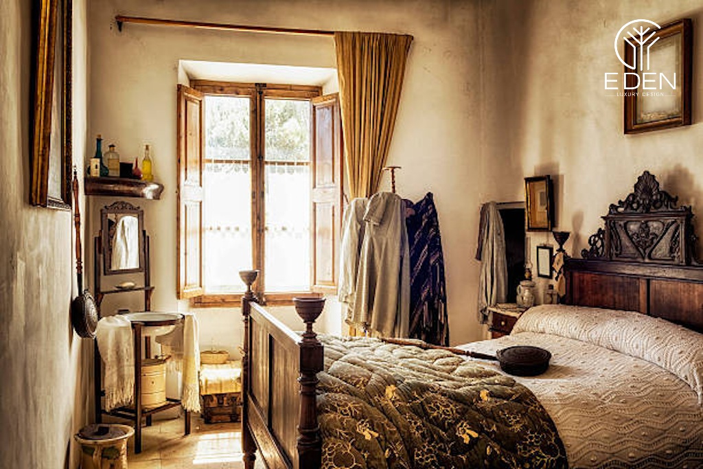 Một tông màu trầm ấm kết hợp các phụ kiện xưa cũ sẽ giúp cho căn phòng ngủ trở nên hoài cổ hơn bao giờ hết