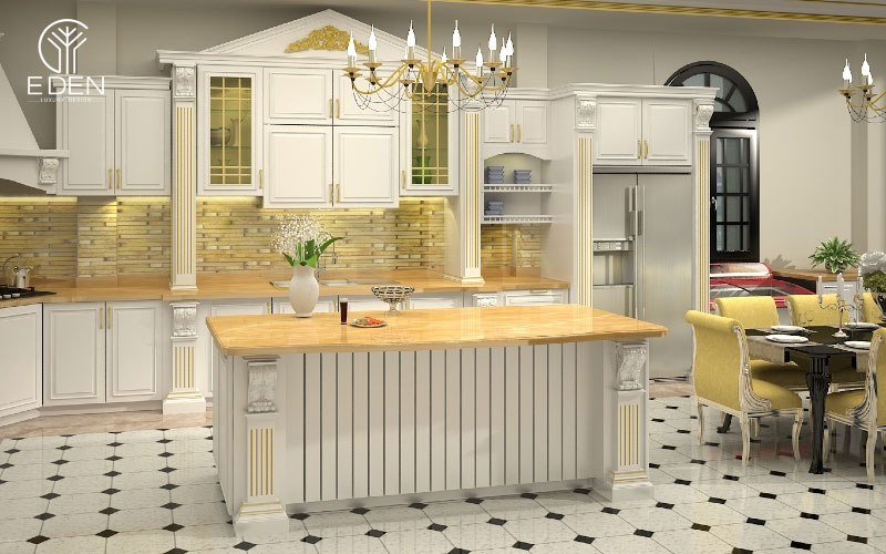 Mẫu thiết kế phòng bếp đẹp bằng gỗ mẫu 6