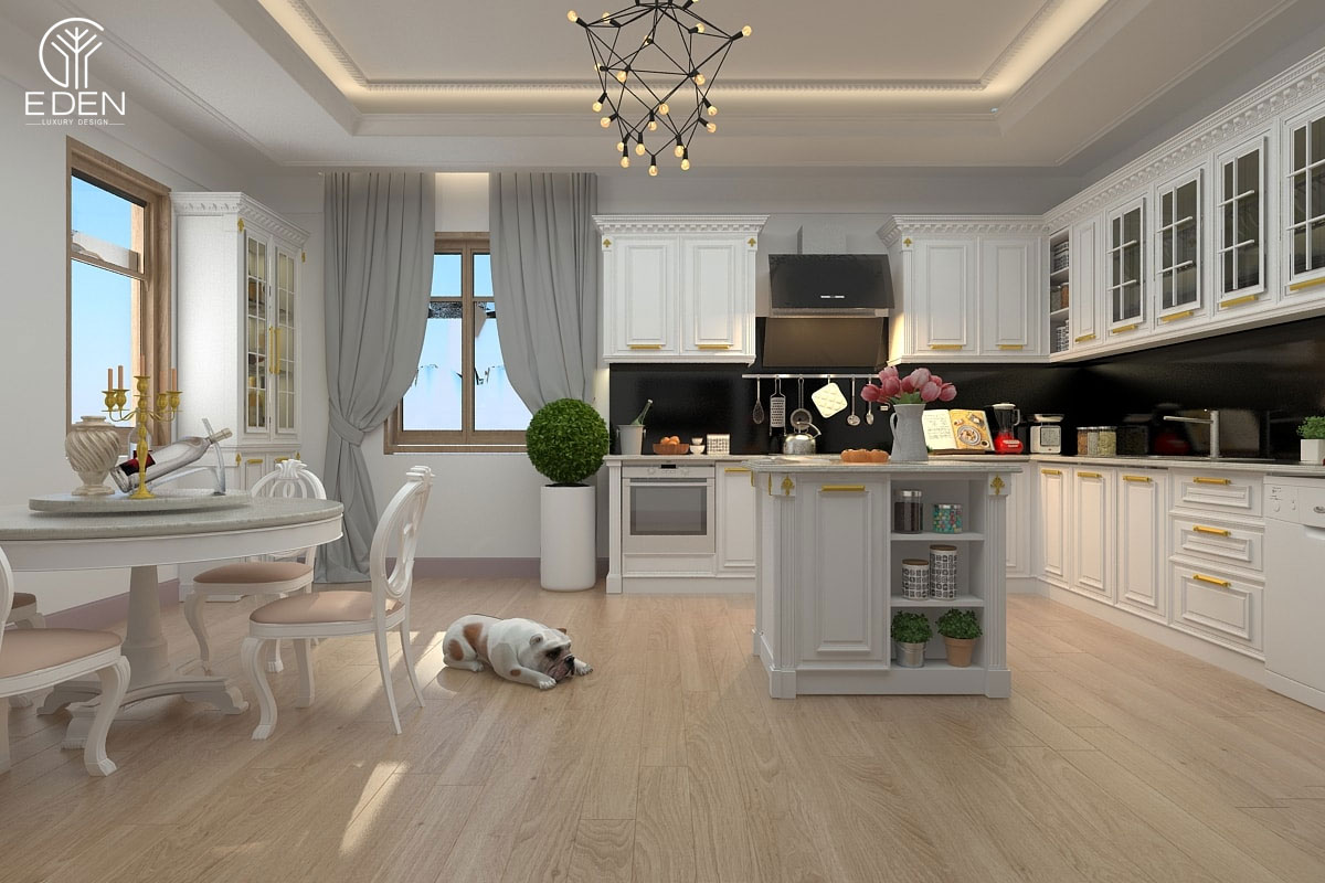  Mẫu thiết kế phòng bếp đẹp bằng gỗ mẫu 2