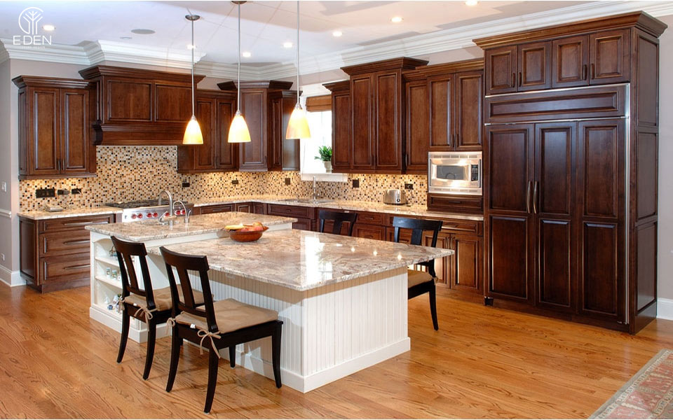 Mẫu thiết kế phòng bếp đẹp bằng gỗ mẫu 3