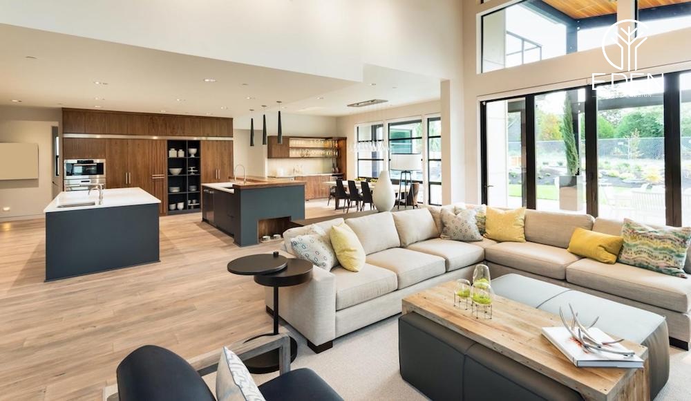Cân nhắc lựa chọn nội thất phù hợp với diện tích phòng khách theo kiểu không gian mở