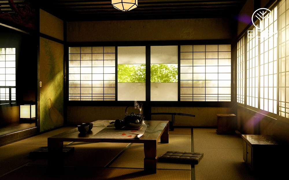 Mẫu 2: Ánh sáng chiếu rọi vào gian phòng khách kiểu Nhật mang đến vẻ bình yên đến lạ