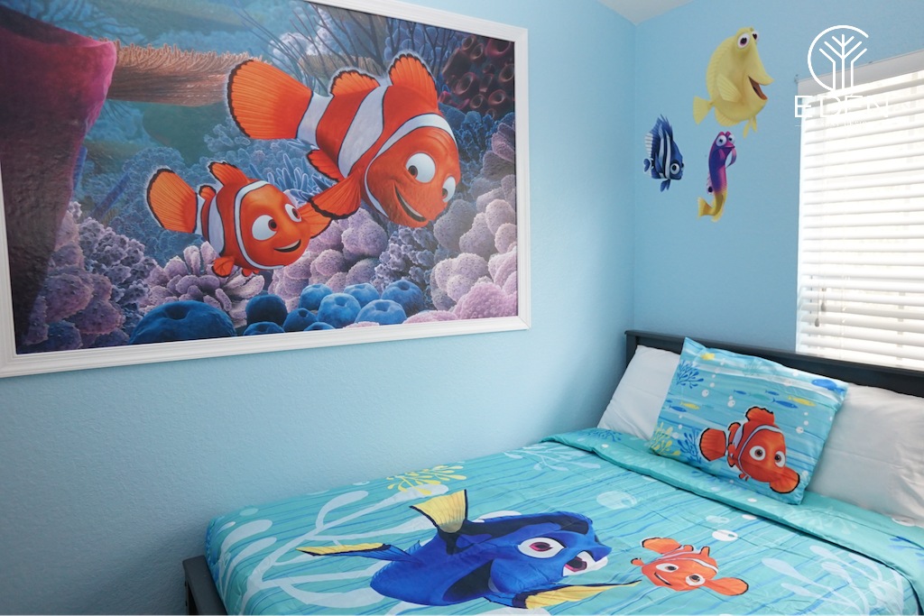 Phòng ngủ cho bé trai 4-6 tuổi gam màu xanh