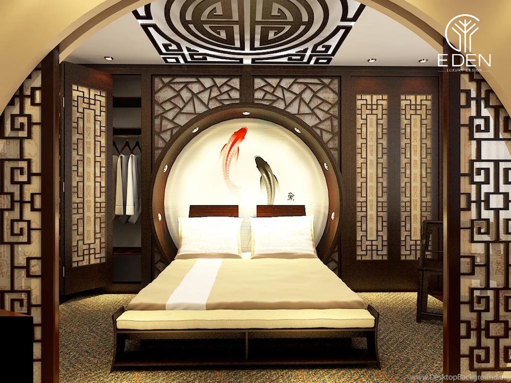 Phòng ngủ Trung Hoa mang một nét cổ kính, truyền thống rất riêng
