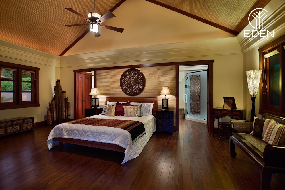 Trang trí phòng ngủ kiểu Trung bằng những phụ kiện theo hơi hướng xưa cũ, truyền thống, phù hợp với không gian căn phòng