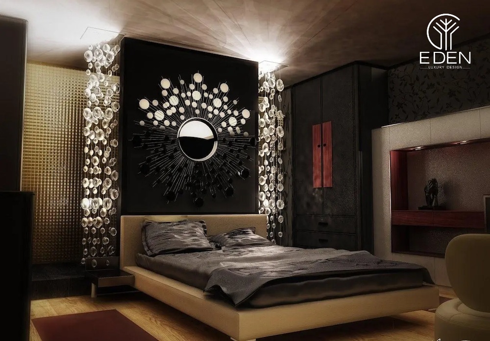 Phòng ngủ kiểu Trung phối hợp với phong cách hiện đại tạo hiệu ứng thẩm mỹ cao cho căn phòng