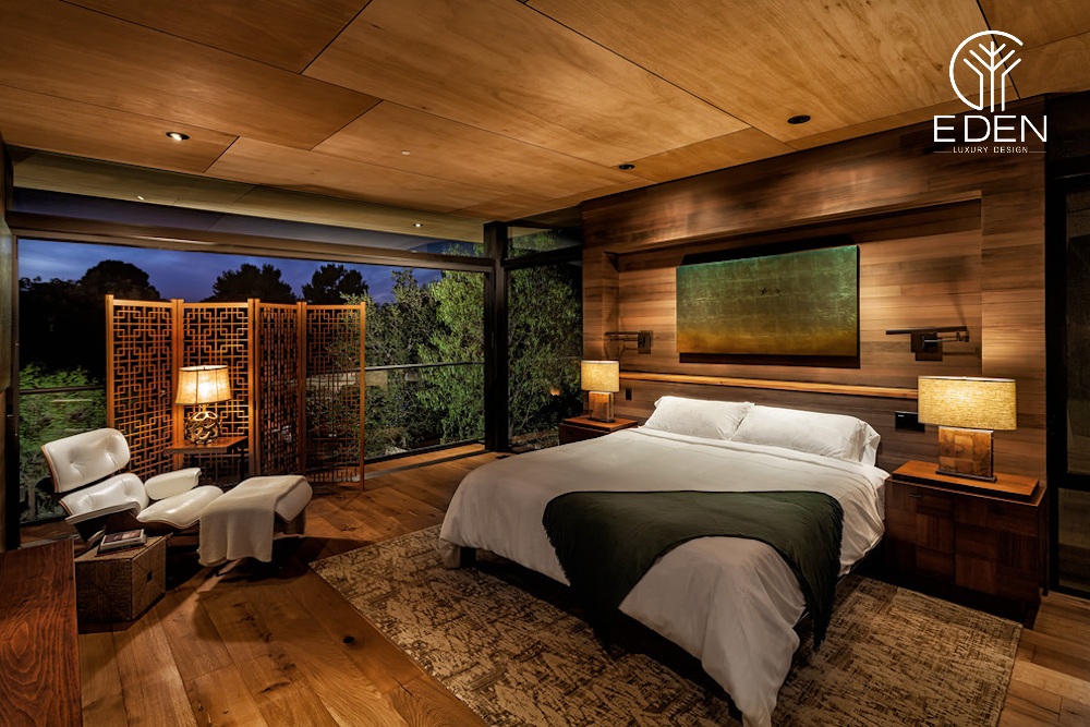 Phòng ngủ cổ trang Trung Quốc có thêm vài phần ấm áp nếu sử dụng đồ nội thất bằng gỗ