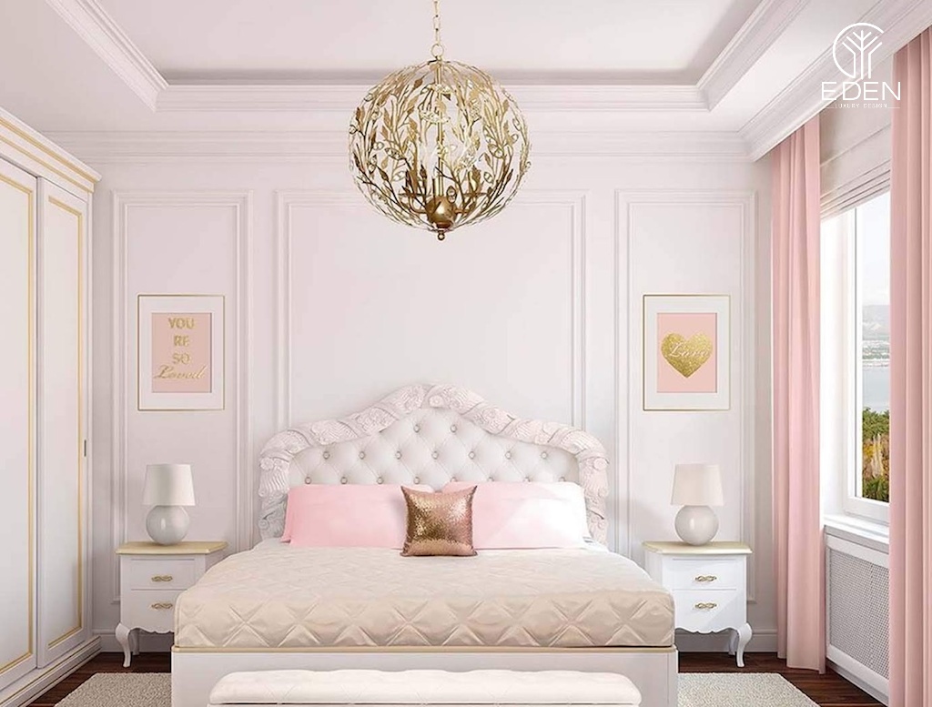 Trắng hồng là sự kết hợp màu sắc hoàn hảo đối với một căn phòng ngủ đẹp