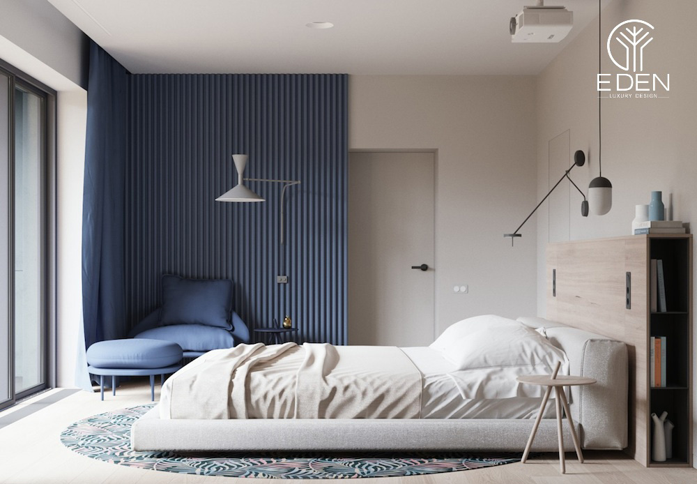 Màu xanh pastel trầm ấm cho căn phòng ngủ