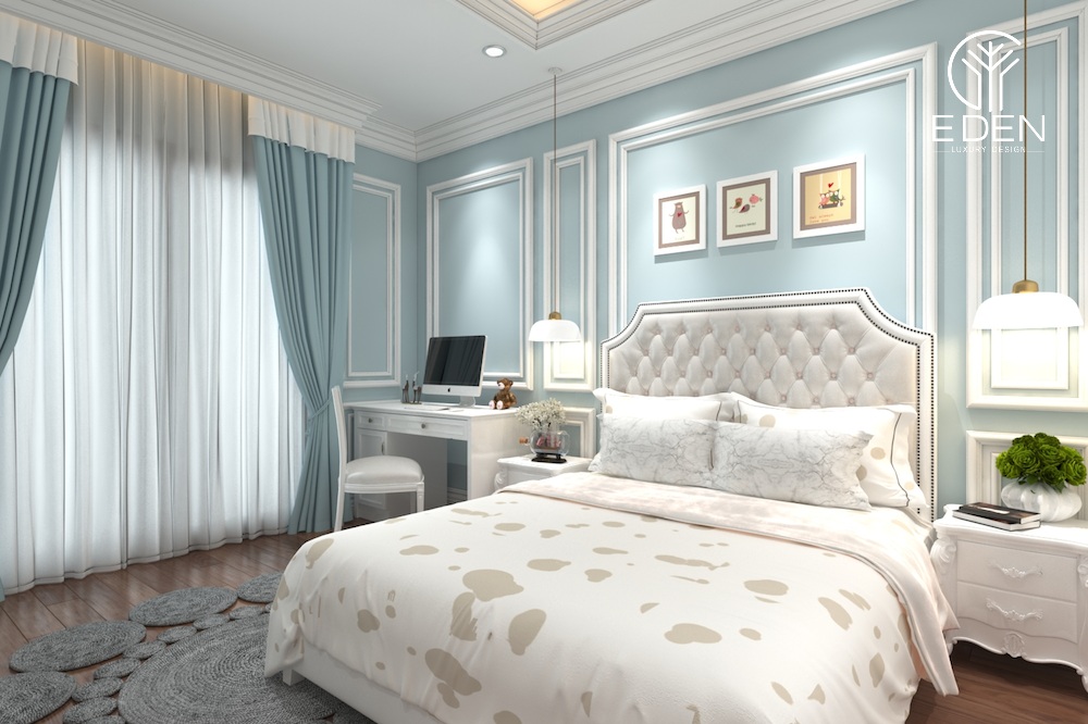 Phòng ngủ màu xanh phù hợp với hầu hết tất cả các đối tượng ở mọi lứa tuổi