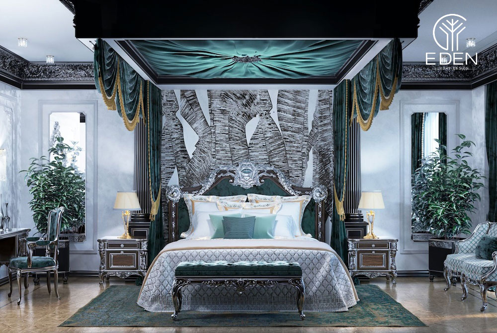 Những chi tiết được thiết kế trang trí cho phòng ngủ hoàng gia luôn được đầu tư một cách kỹ lưỡng từ gia chủ