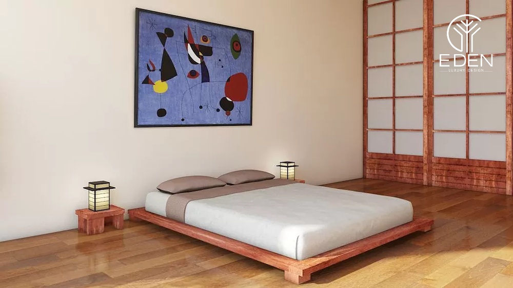 Tone màu kem nhẹ nhàng cho thiết kế phòng ngủ Nhật Bản