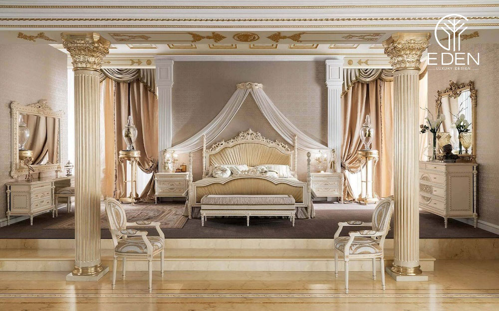 Một hình ảnh hoàng gia thu nhỏ trong căn phòng ngủ Luxury