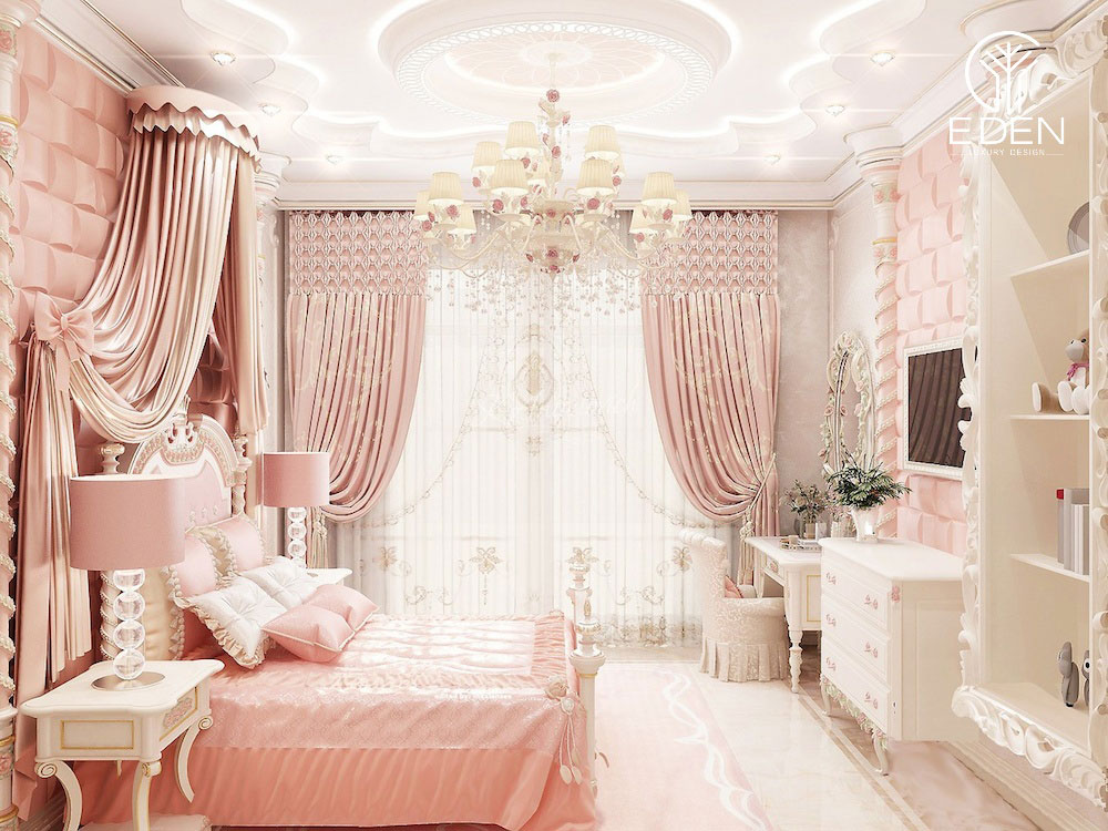 Mẫu thiết kế phòng ngủ Luxury cho bé nữ