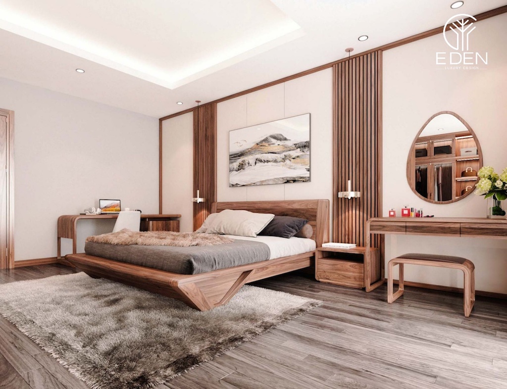 Chất liệu gỗ mang lại vẻ đẹp độc đáo cho phòng ngủ