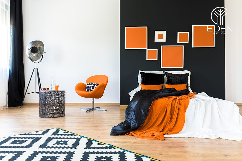 Kết hợp những món đồ nội thất màu cam là ý tưởng hay
