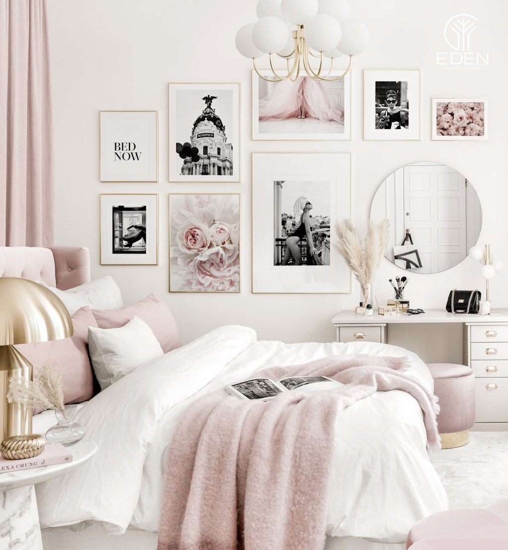 Những cô nàng mộng mơ phù hợp với căn phòng ngủ gam màu hồng trắng