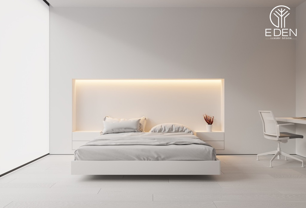 Phòng ngủ màu trắng đơn giản