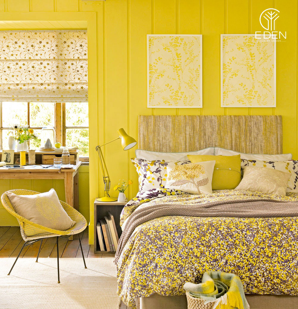 Cần biết cách cân bằng sắc độ khi thiết kế phòng ngủ màu vàng