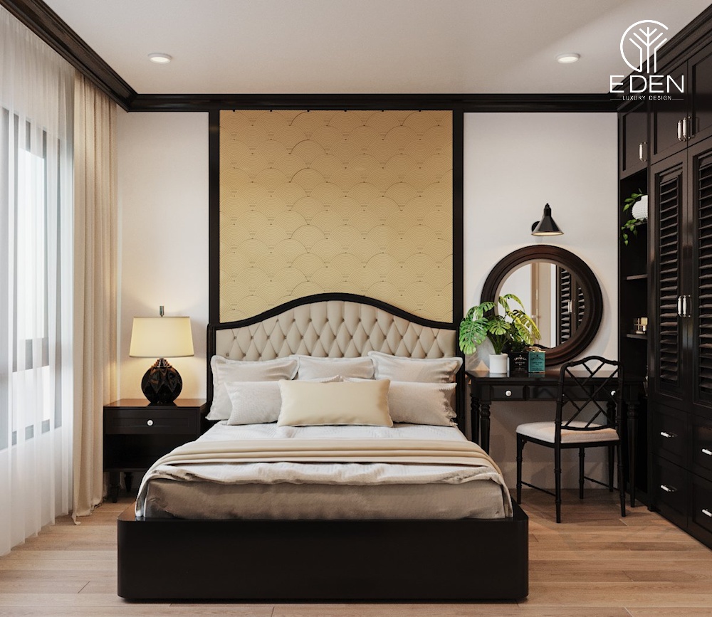 Màu sắc của phòng ngủ phong cách Đồng Dương nên nhẹ nhàng và tinh tế