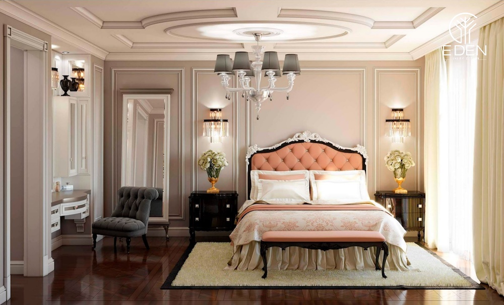 Mẫu phòng ngủ có trần nhà được thiết kế vô cùng độc đáo và ấn tượng