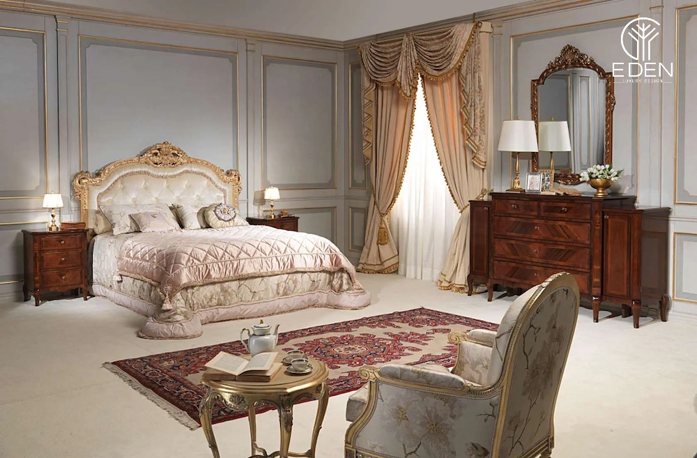 Mẫu phòng ngủ kiểu Pháp tân cổ điển sang trọng