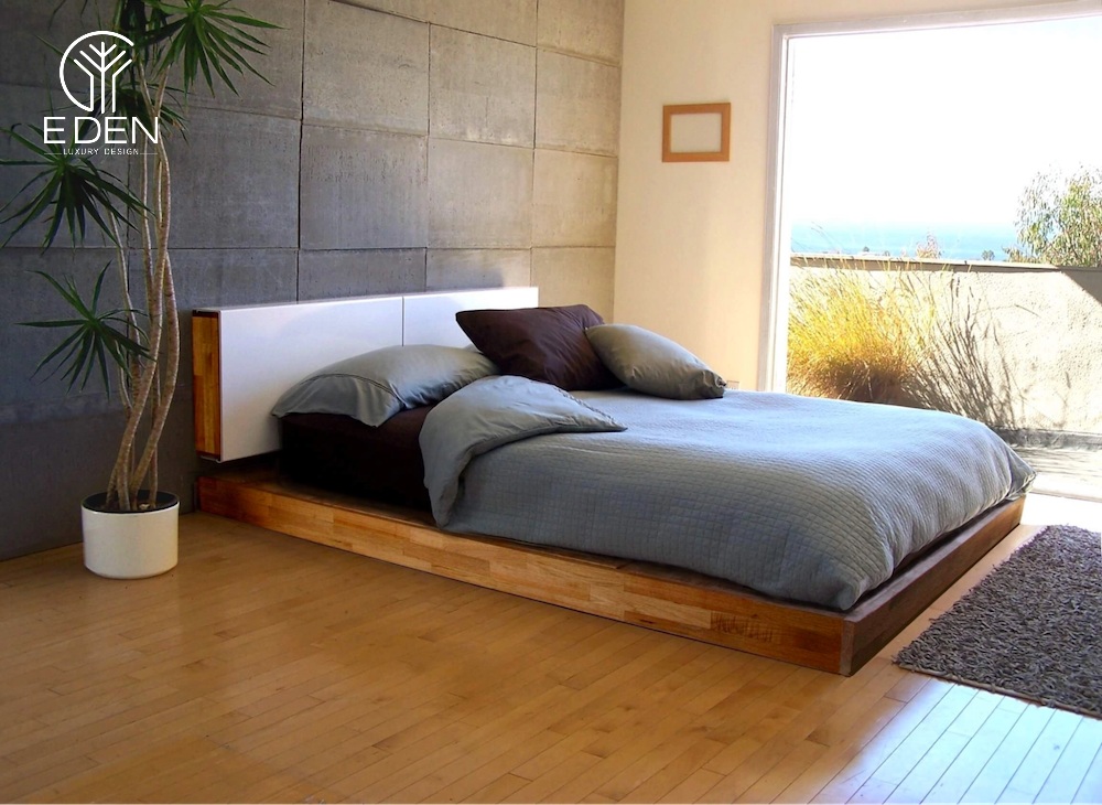Nội thất gỗ được sử dụng chủ yếu cho một căn phòng đi theo hướng phong cách Nhật Bản