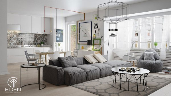 Phong cách thiết kế nội thất chung cư Scandinavian mẫu 1