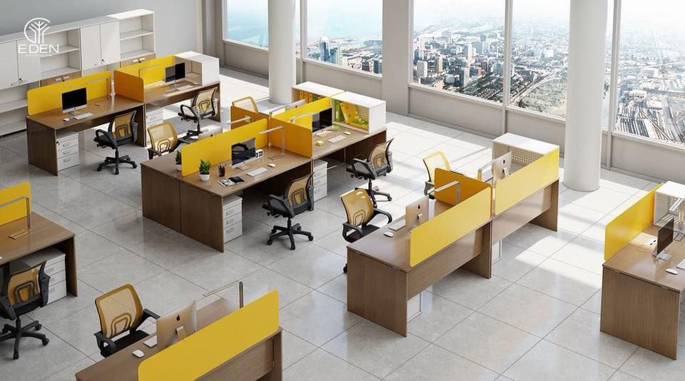 Văn phòng thiết kế riêng tư tại bàn làm việc giúp nhân viên thoải mái làm việc