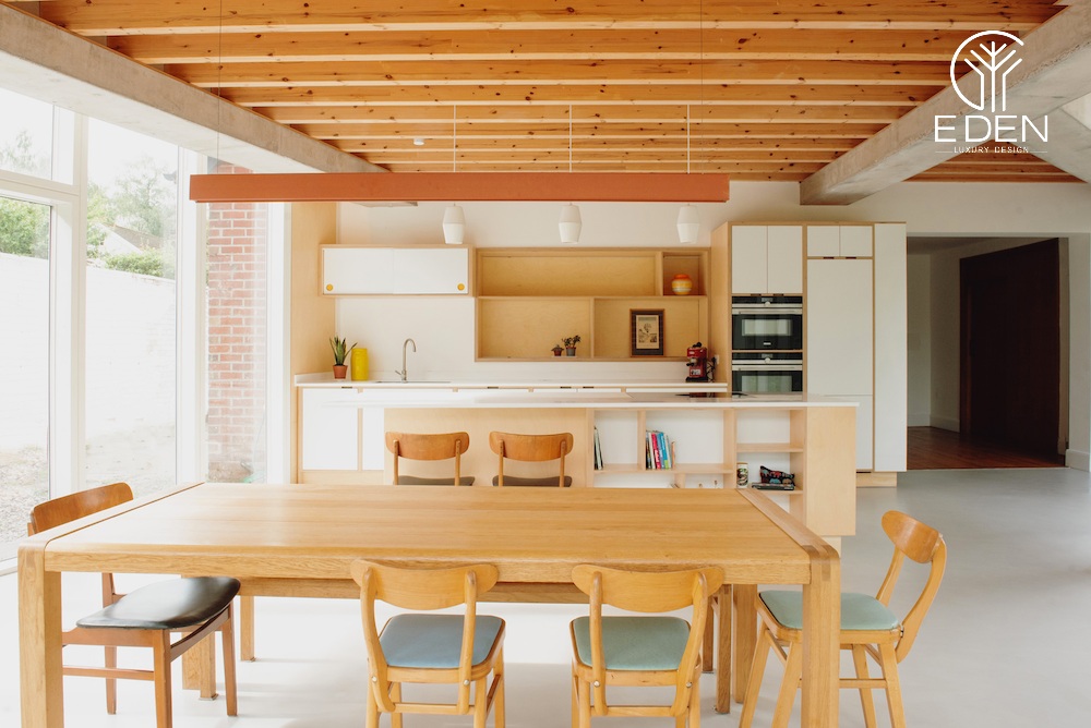 Thiết kế nội thất gỗ làm cho phòng bếp thanh lịch và tinh tế hơn
