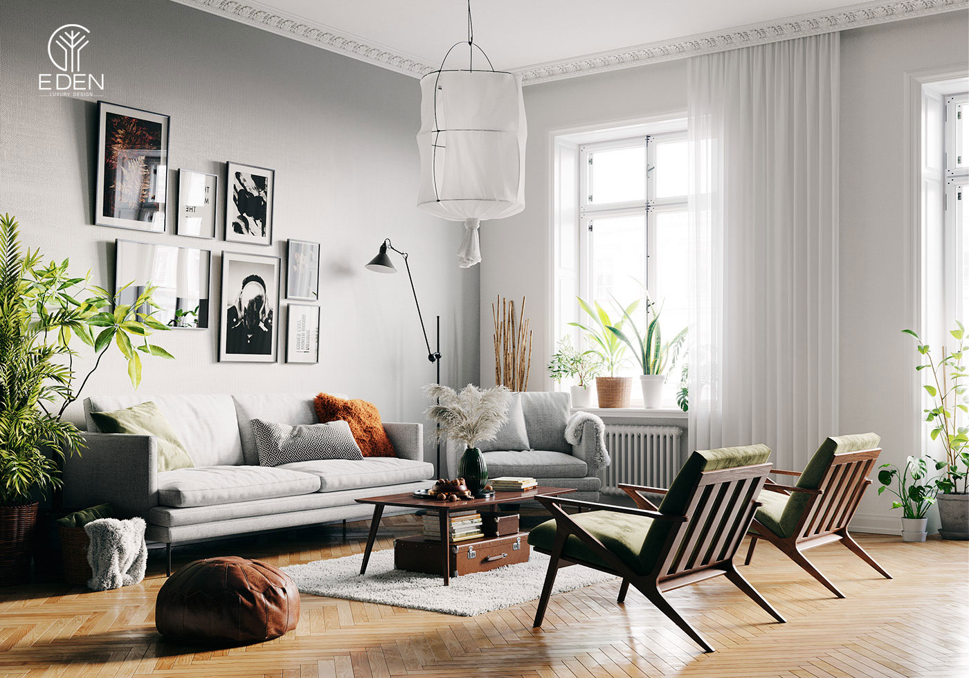 Thiết kế nội thất chung cư theo phong cách Scandinavian (Bắc âu) mẫu 1