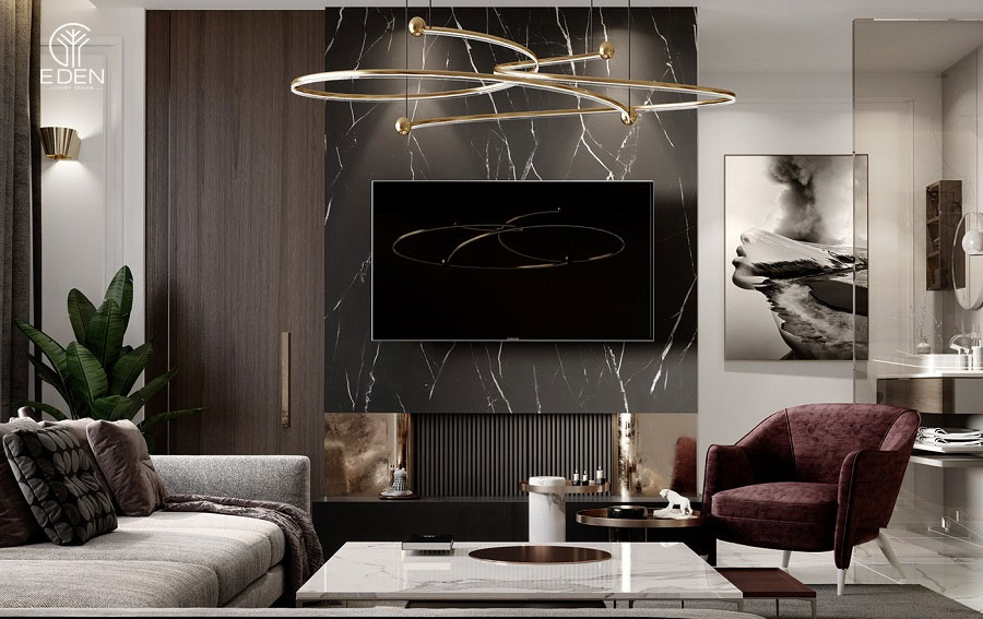 Phong cách thiết kế nội thất luxury cho căn hộ chung cư mẫu 2