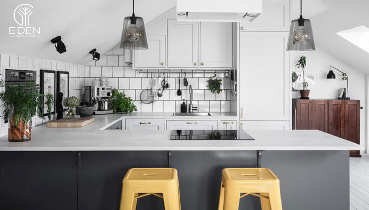 Mẫu thiết kế phòng bếp theo phong cách Scandinavian cùng nội thất gỗ