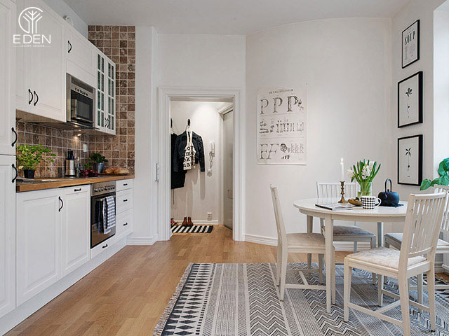Thiết kế phòng bếp Scandinavian đầy cây cảnh mẫu 5