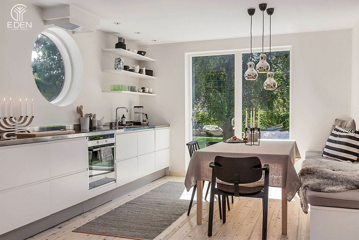 Thiết kế phòng bếp Scandinavian đầy cây cảnh mẫu 4