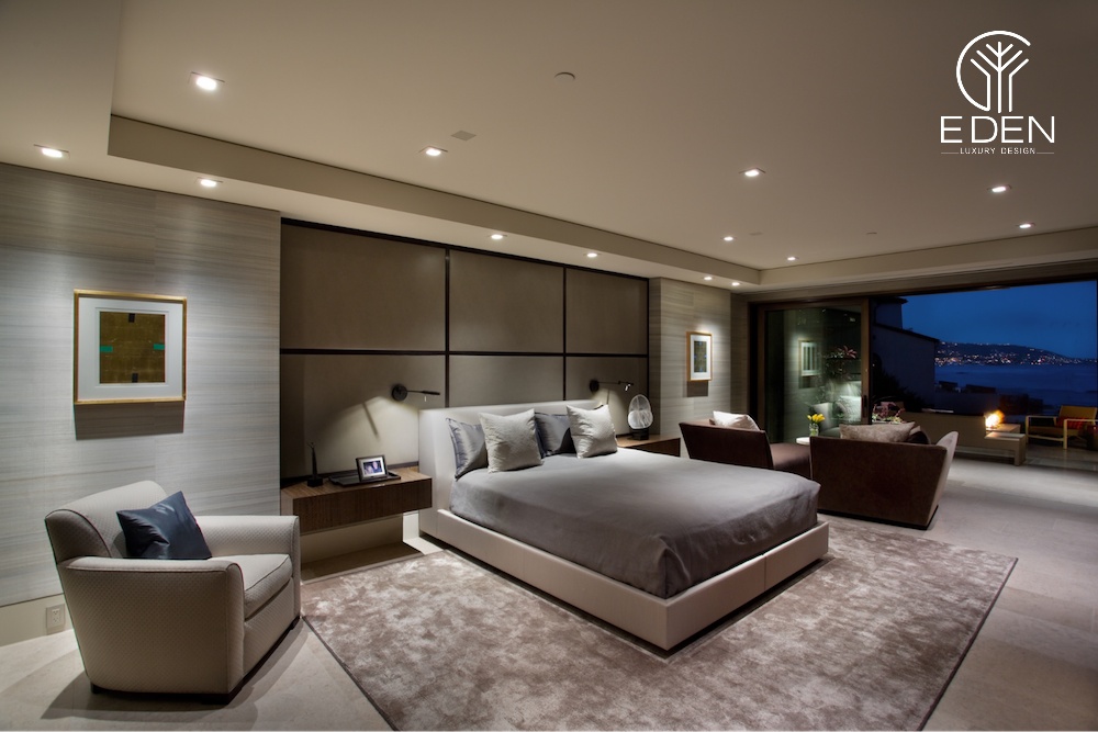 Cửa sổ phòng ngủ 40m2 có view đẹp giúp bạn có thể thư giãn khi về đêm