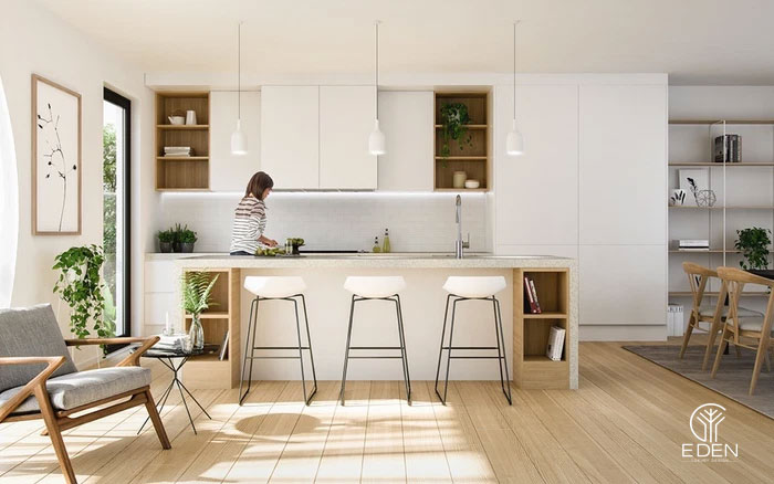 Mẫu thiết kế nhà bếp theo phong cách tối giản mẫu 21
