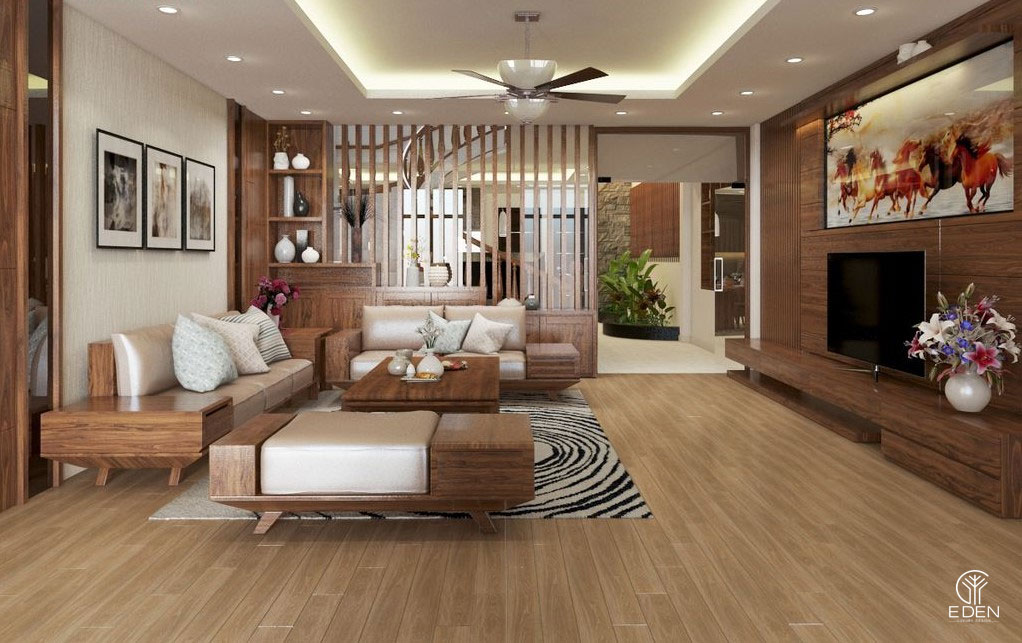 Những mẫu thiết kế phòng khách bằng gỗ tự nhiên