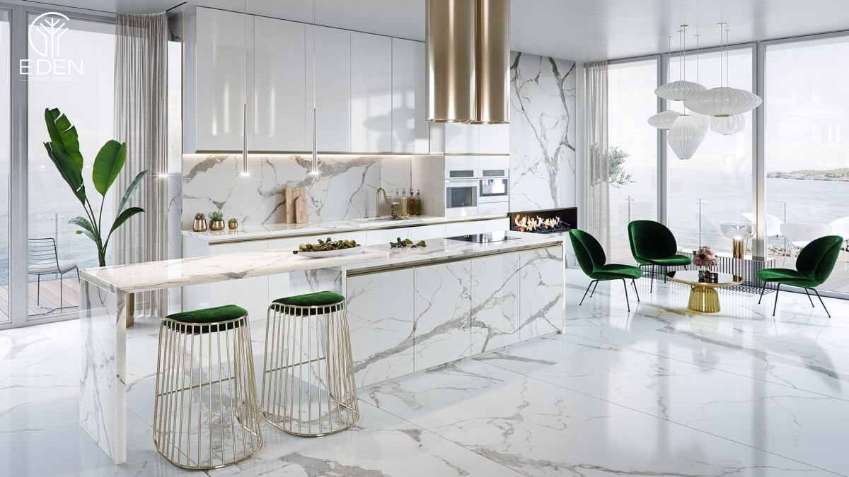 Phong cách thiết kế nội thất Luxury phòng bếp 1