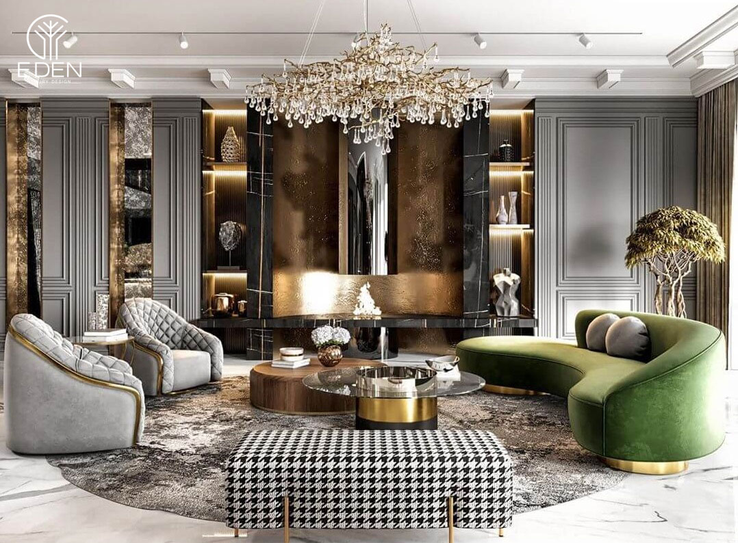 Mẫu thiết kế phòng khách theo phong cách Luxury 4