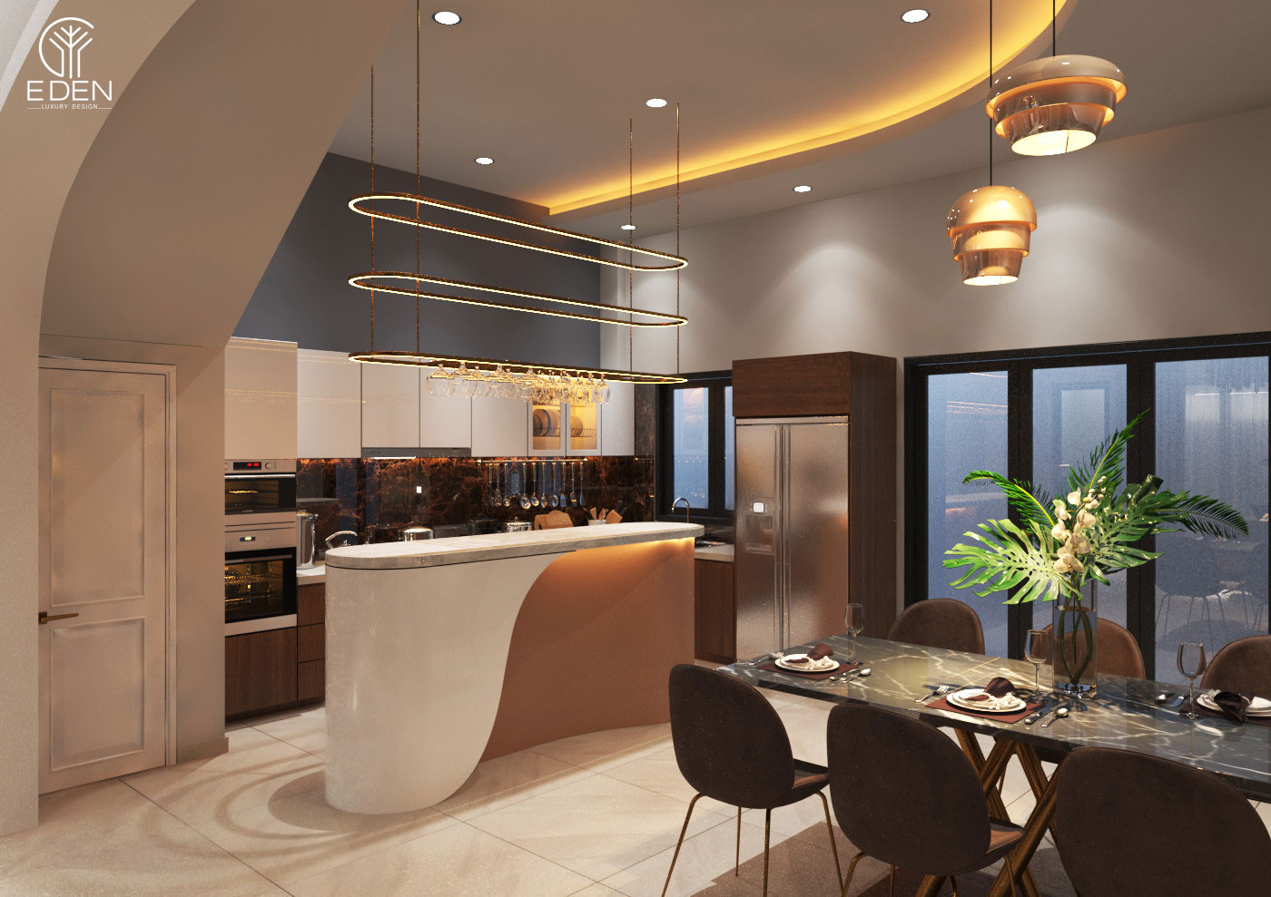 Phong cách thiết kế nội thất Luxury phòng bếp 11