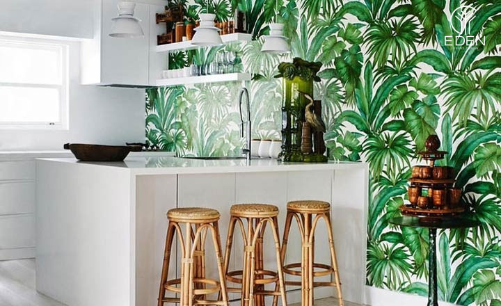 Phong cách thiết kế nội thất phong cách Tropical phòng bếp 6