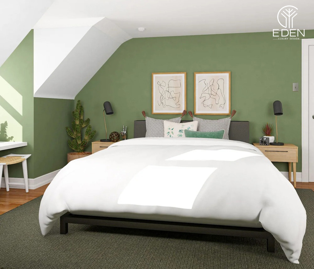 Bạn có thể lựa chọn tone xanh trắng như hình để thiết kế phòng ngủ cho Thiên Bình